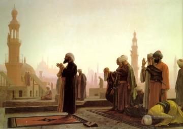 Religieuse œuvres - Prière sur le Housetops arabe Jean Leon gerome islamique